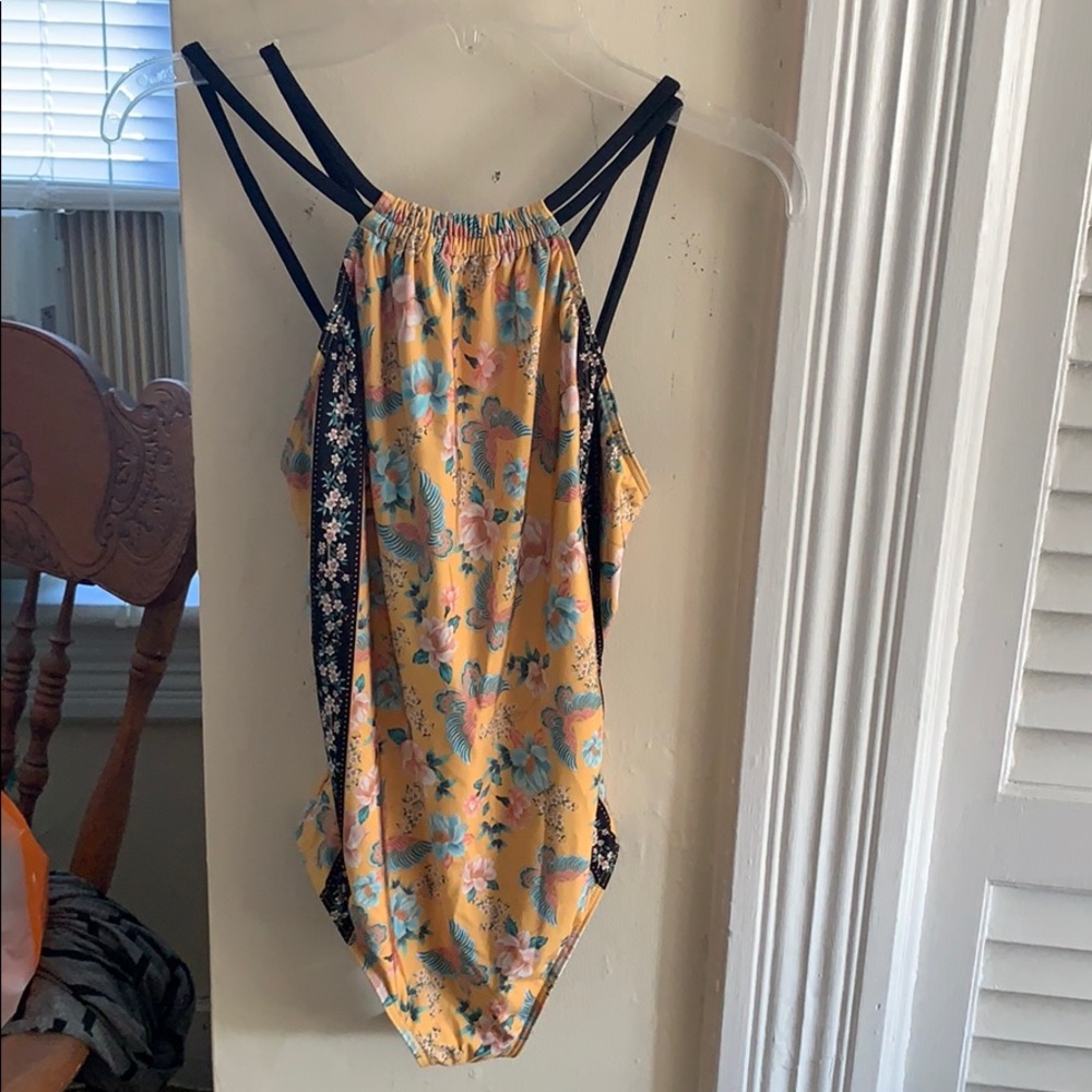 NWT NEW Anthropologie one piece swimsuit yellow